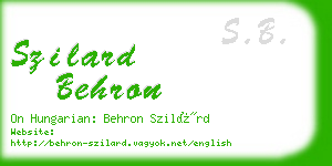 szilard behron business card